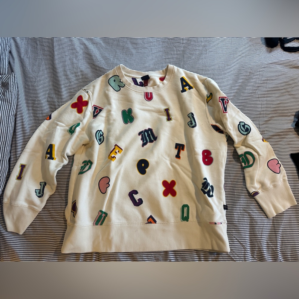 Rowing Blazers X Target Cream Sweatshirt with Red and Purple Accents